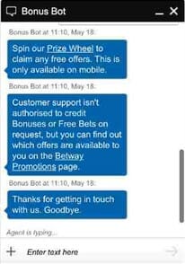 Betway live chat