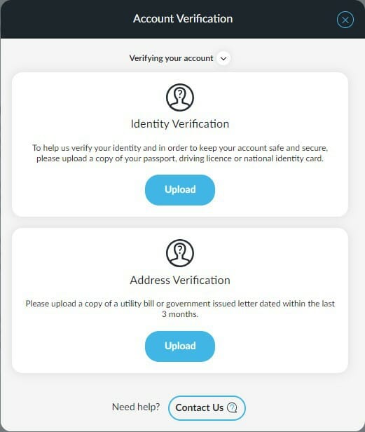 BetVictor Account Verification Screenshot